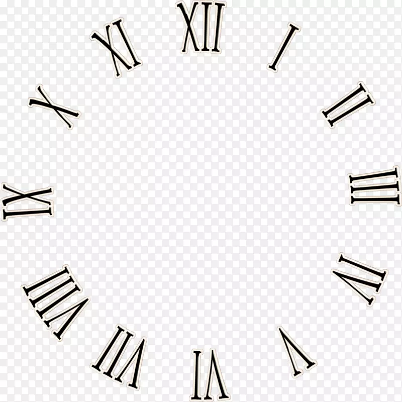 时钟面对罗马数字阿拉伯数字针