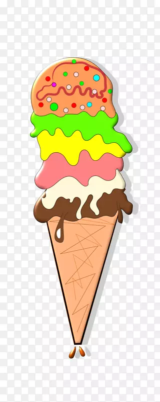 冰淇淋锥巧克力冰淇淋草莓冰淇淋骨头