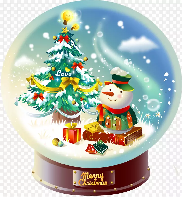 雪球圣诞装饰品剪贴画-圣诞节