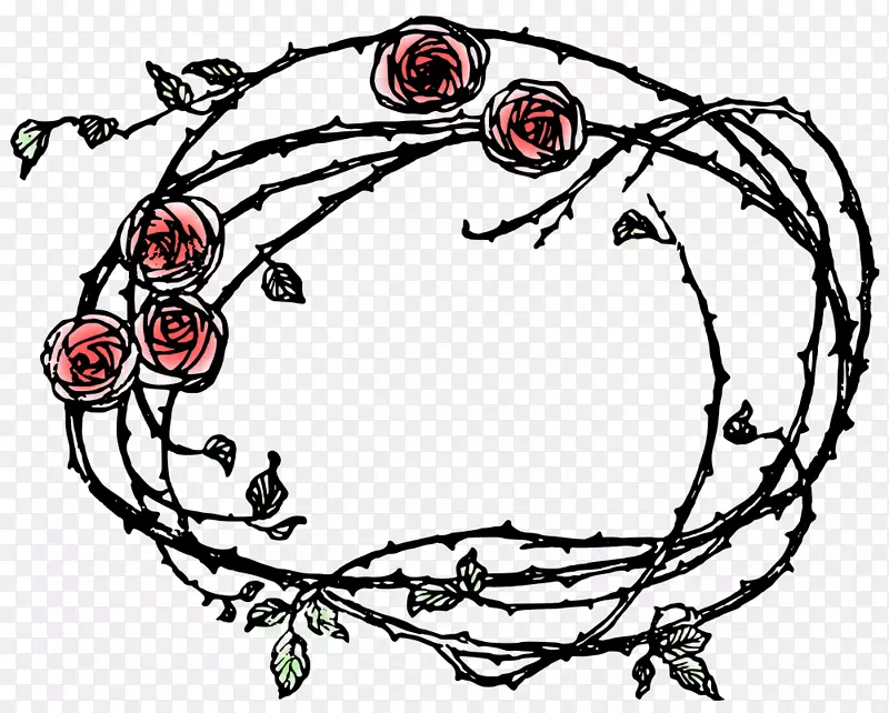 荆棘刺和刺玫瑰画夹艺术.提花架