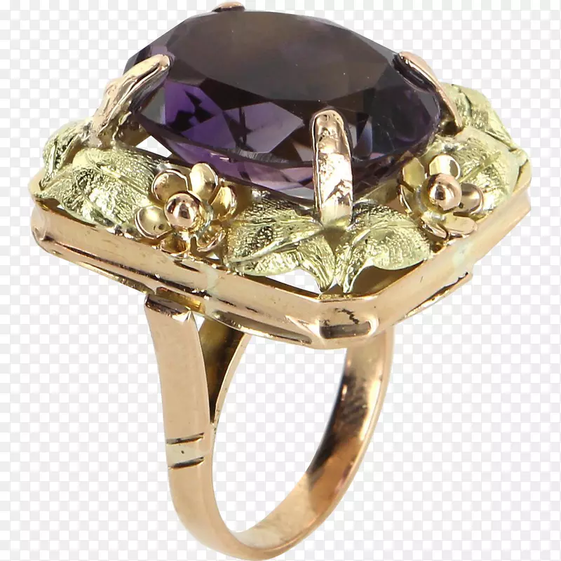 戒指珠宝宝石紫水晶金戒指