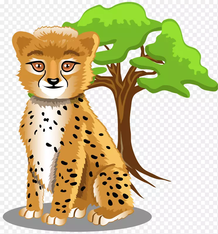 婴儿丛林动物卡通河马动画-猎豹
