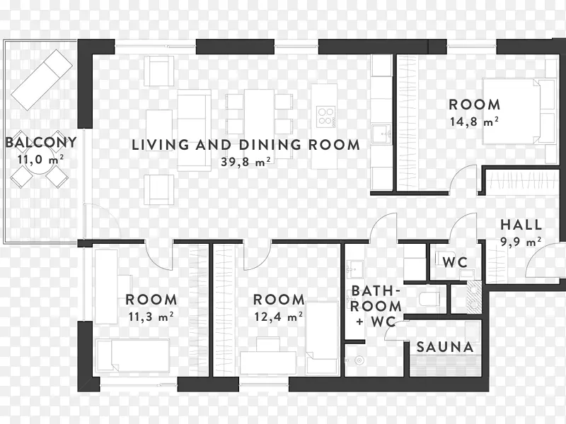 平面图公寓蓝图室内设计服务.公寓