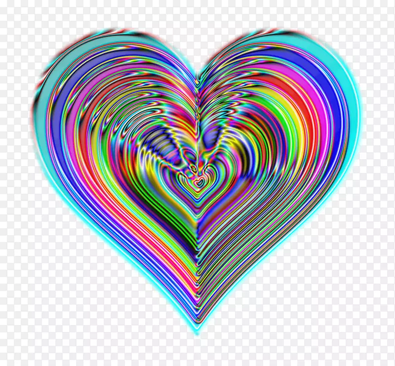 彩色心脏夹艺术-彩虹