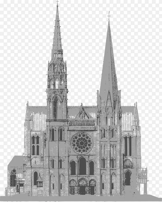 夏特雷大教堂哥特式建筑赖姆斯大教堂中世纪建筑-大教堂