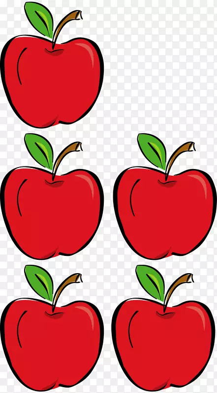 苹果加法数学剪贴画-苹果水果