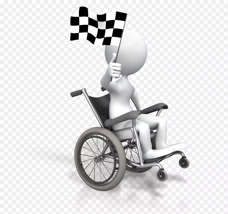 轮椅赛车动画残疾手杖-轮椅