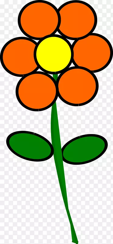 花卉剪贴画-橙色