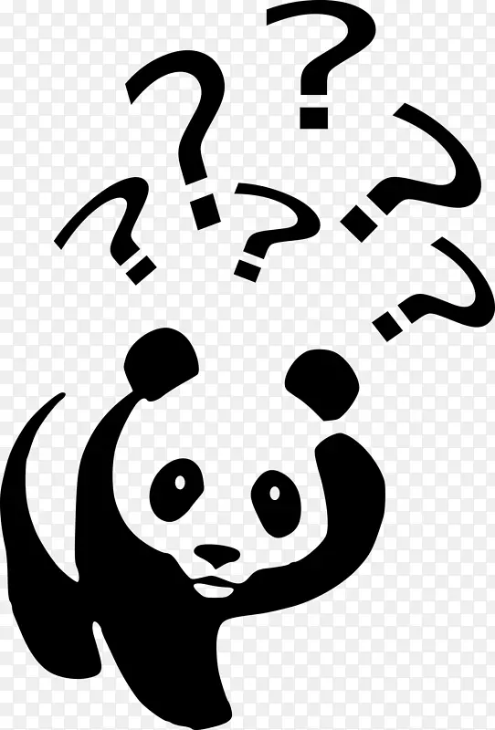 大熊猫问号剪贴画-熊猫