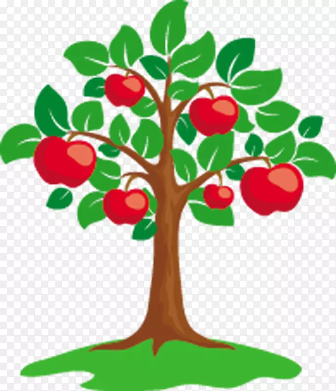 苹果树剪贴画-干果