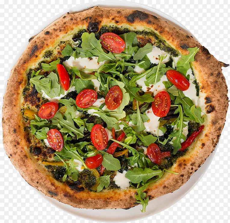 西西里披萨，素食菜肴，意大利菜，火腿-罗勒
