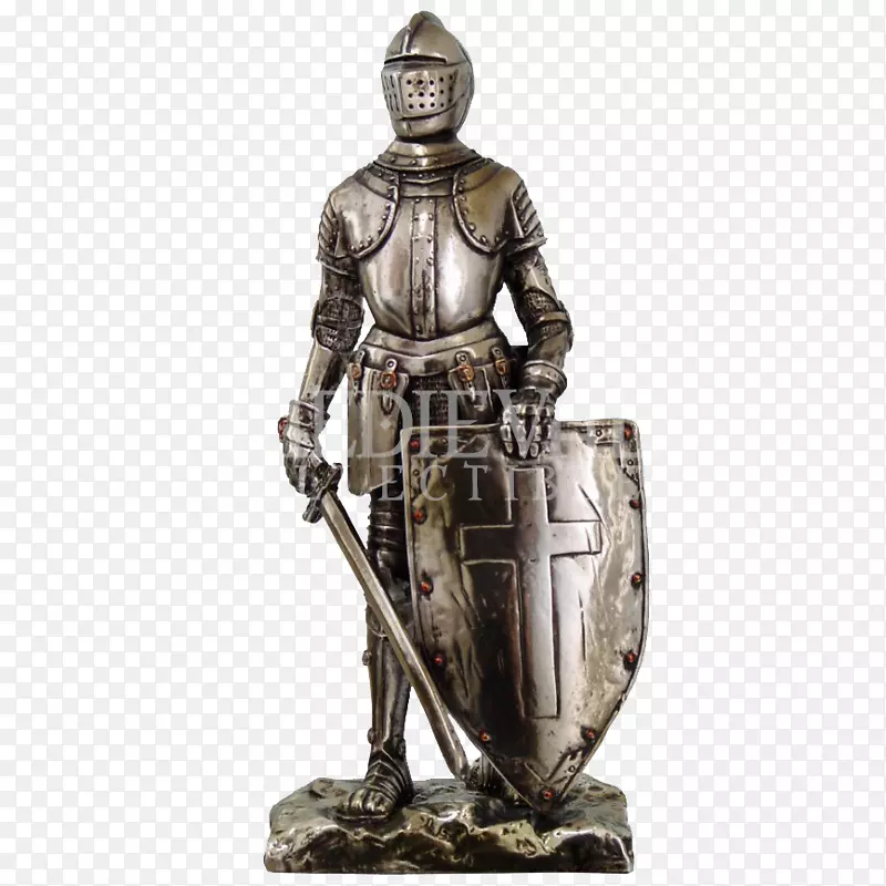 中世纪骑士圣殿骑士板甲雕像-骑士