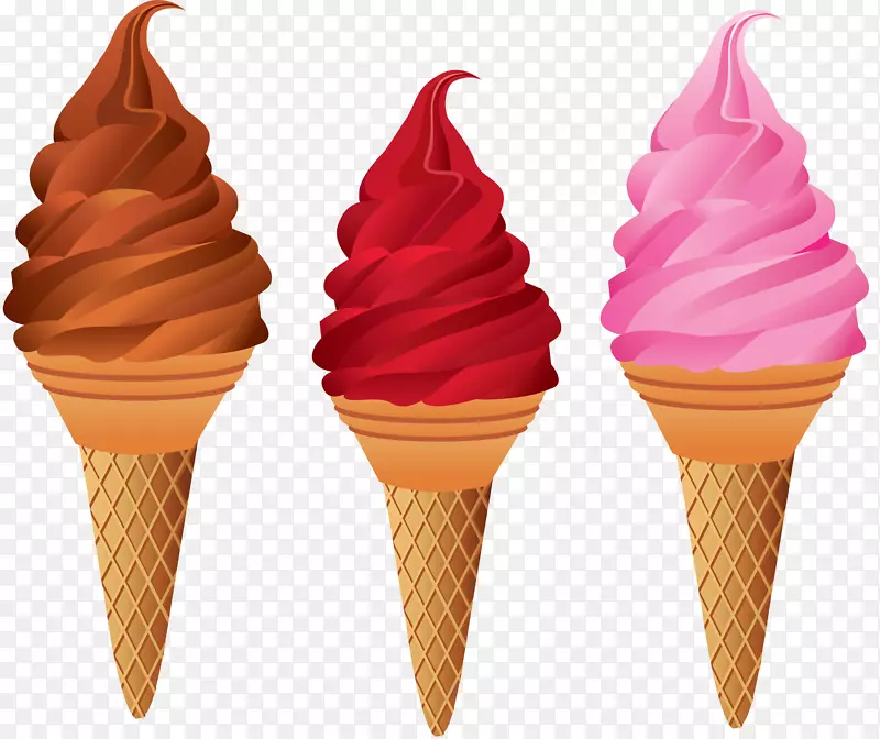 冰淇淋锥巧克力冰淇淋圣代爆米花