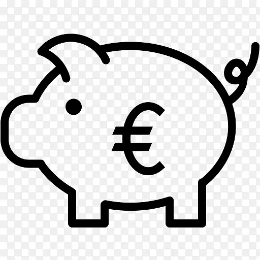 小猪银行电脑图标硬币金融-欧元