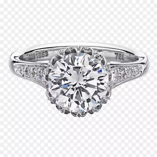 订婚戒指，结婚戒指，利塔尼钻石-闪闪发光的光环