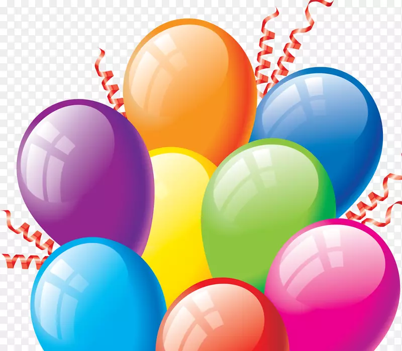气球派对生日剪贴画-气球