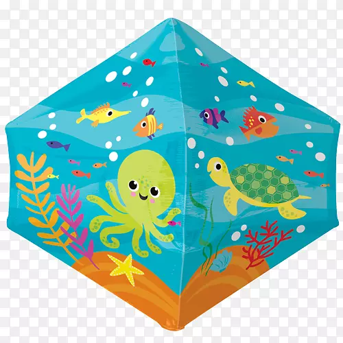 热气球氦海登机构粉红+海豚服装几何学-海底