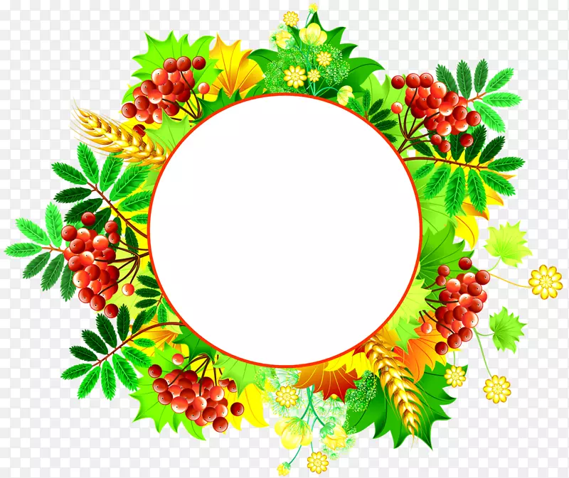 花卉设计叶食圆框