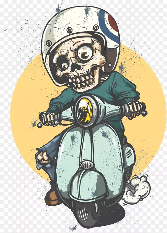 摩托车Vespa贴花贴纸-幽灵骑手