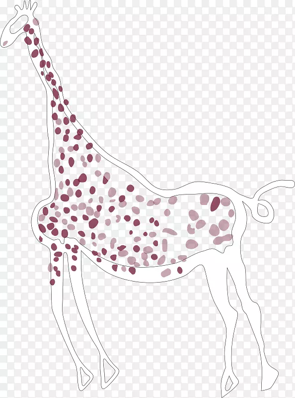 剪贴画-水彩画长颈鹿