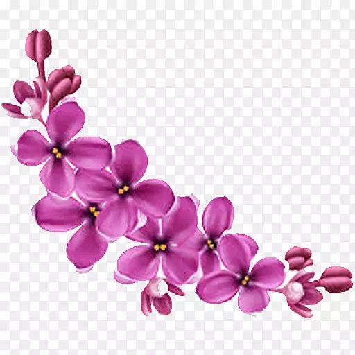 粉红花朵剪贴画-漂亮的浪花