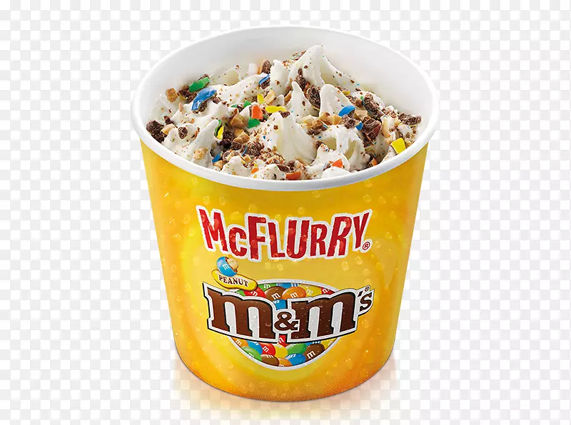 麦当劳麦弗莱配M&M糖果圣代冰淇淋马尔斯百分比