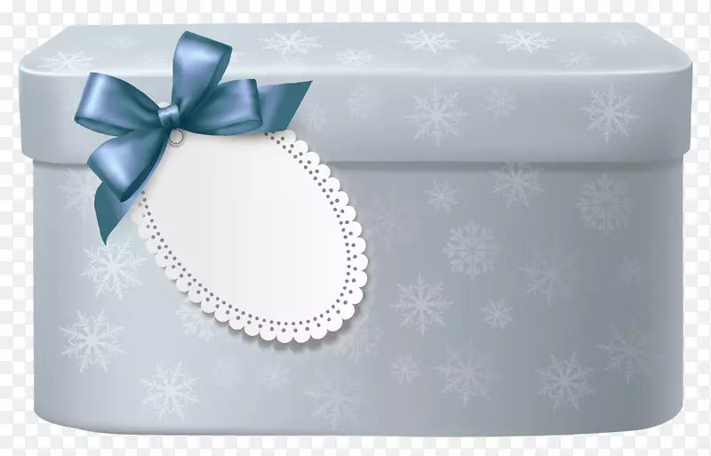 圣诞礼品夹艺术-蓝色盒子