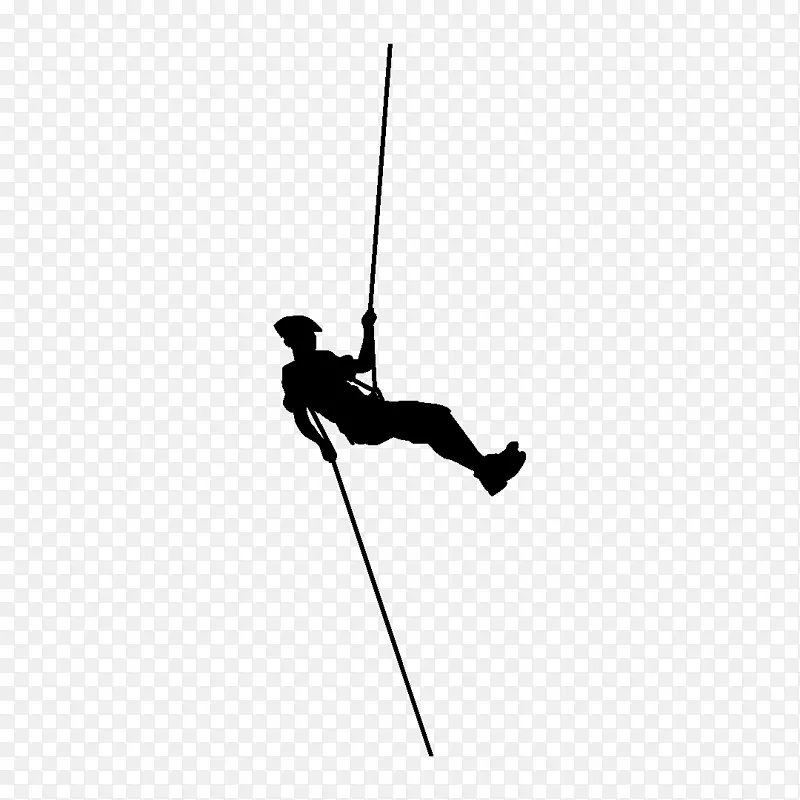 滑雪杆休闲线剪影白绳