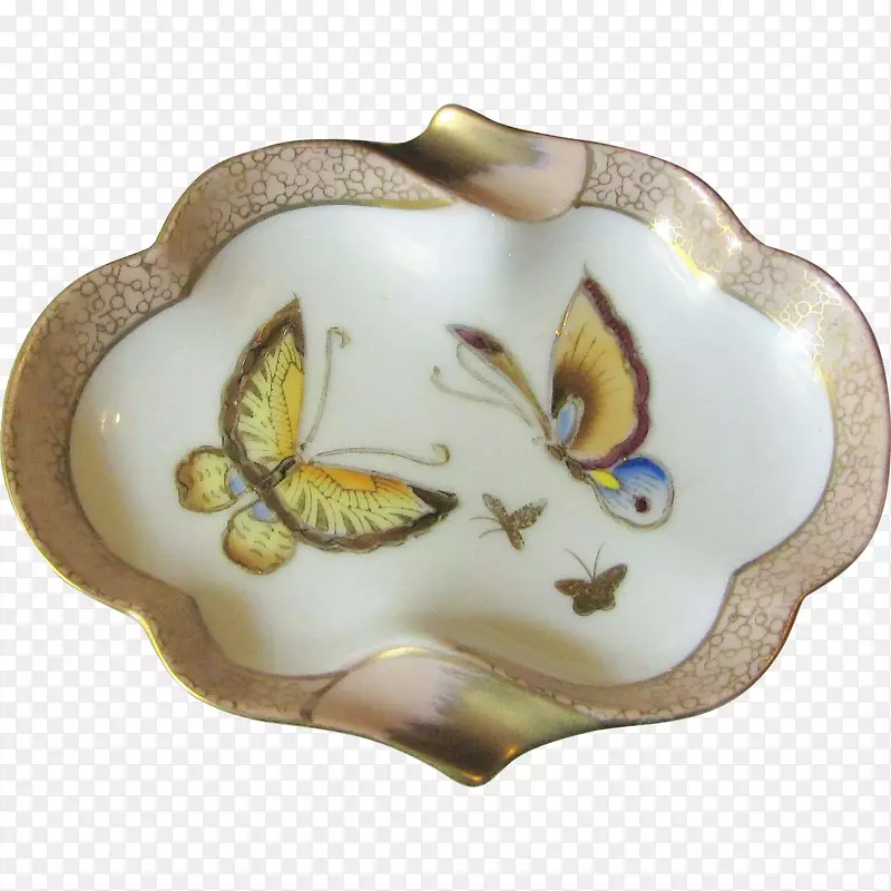 餐具盘蝴蝶瓷手绘蝴蝶