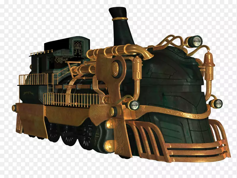 火车蒸汽朋克机车夹艺术.蒸汽机