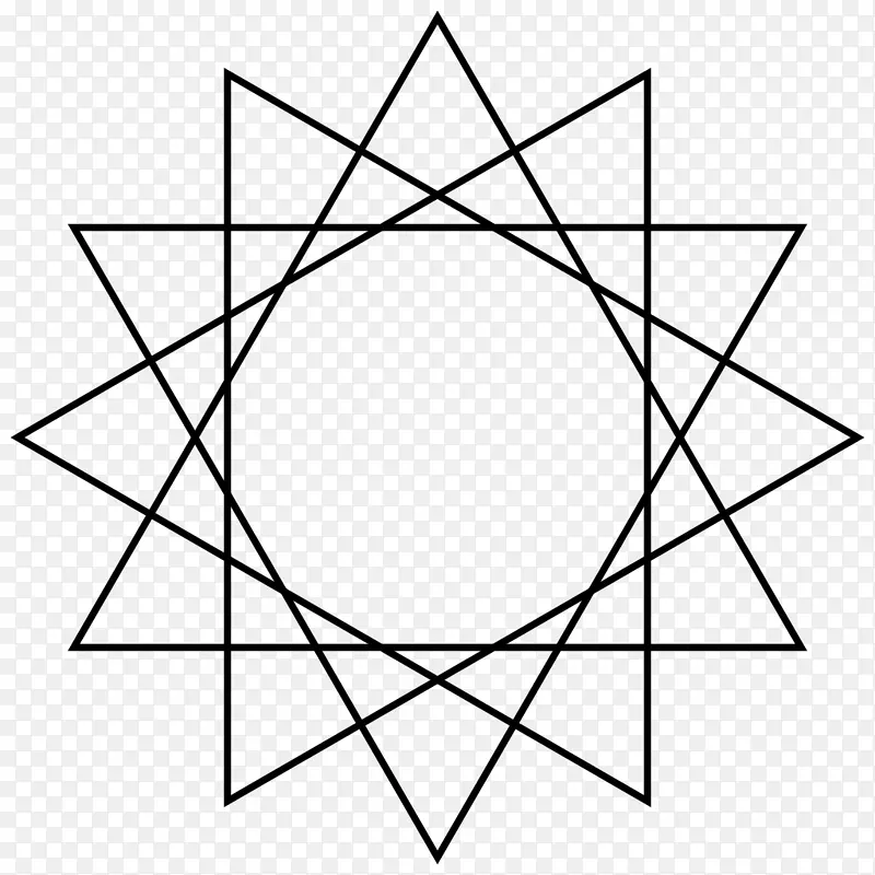 星型多边形十二角外圆规则多边形-3月22日