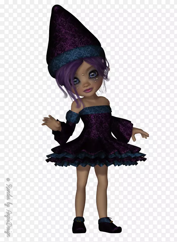 芭比娃娃紫罗兰色服装-冬季派对