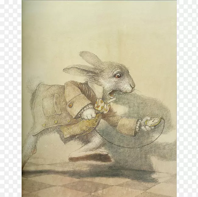 爱丽丝在仙境中的冒险和透过镜子描绘的爱丽丝白兔