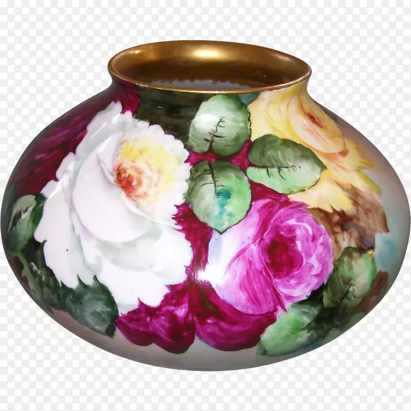 餐具陶瓷花瓶瓷花盆叶手绘