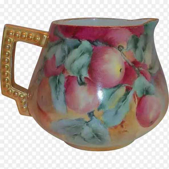 陶瓷水罐杯餐具.手绘树叶