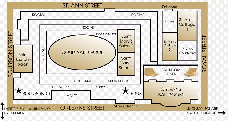 波旁新奥尔良酒店楼层平面图-页面布局