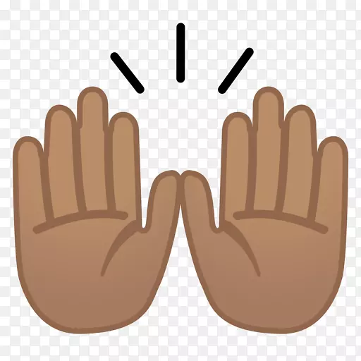 Emojipedia手指人类肤色-举手