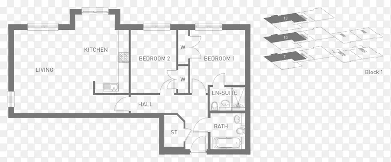 卧室，客厅，房屋，浴室，公寓楼