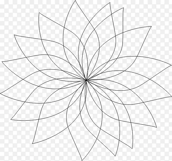 画线艺术花单色-花分界线