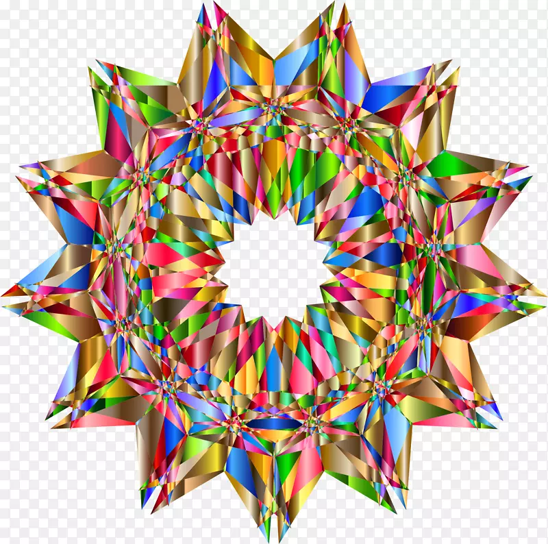 星对称几何学万花筒彩色几何