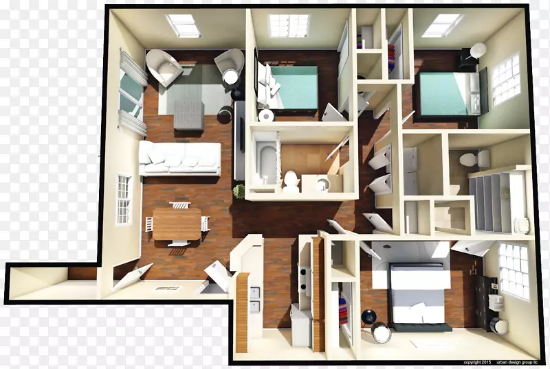家具平面图墙壁单元卧室室内设计服务.平面图
