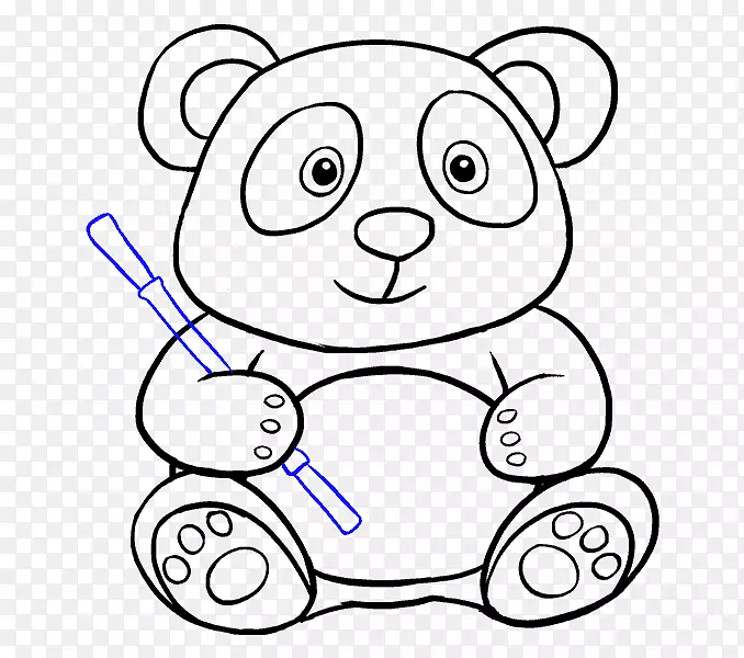 大熊猫画线艺术卡通-不规则线