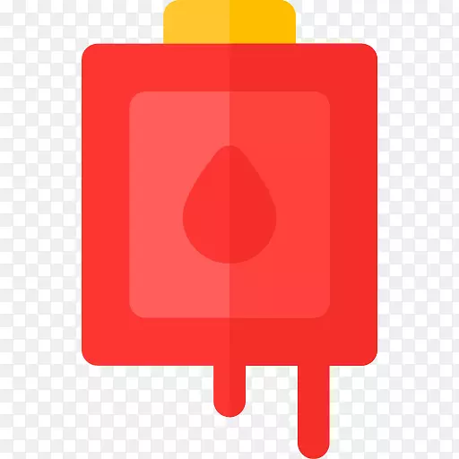 输血计算机图标.屏幕上的血迹