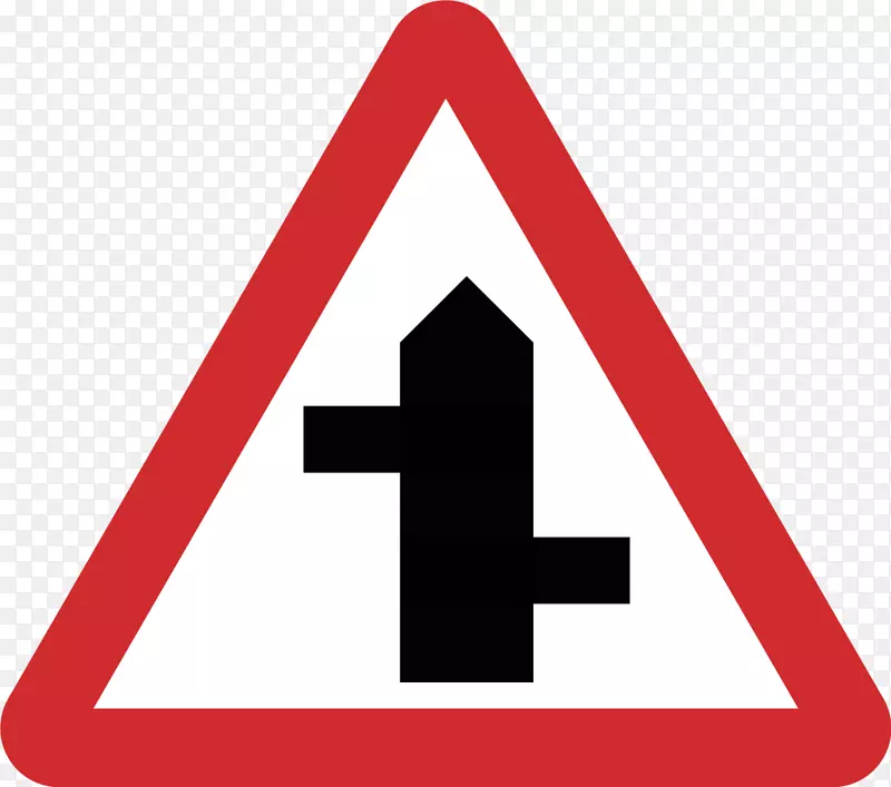 优先标志交通标志旁路警告标志-交错