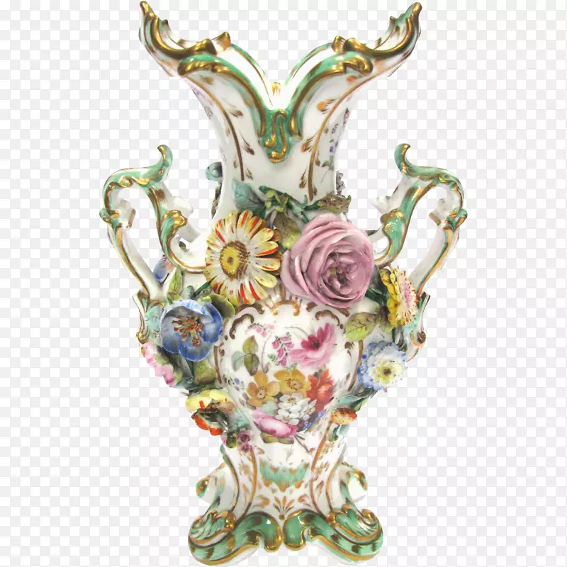 花瓶瓷罗可可陶器手绘美