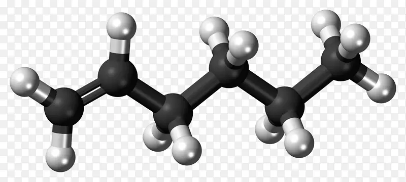 1-己烯球棒模型双键烯烃发现