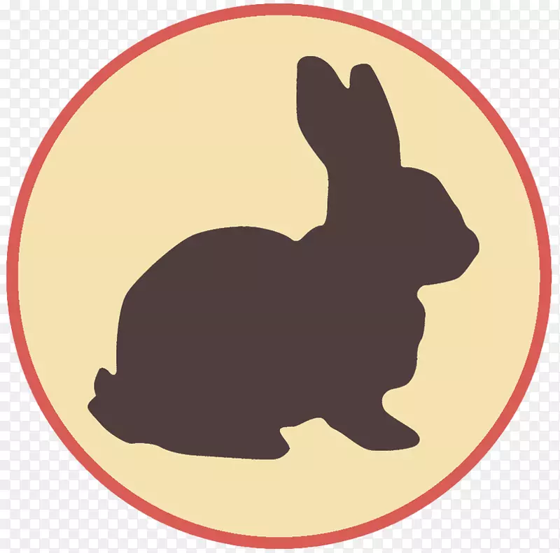复活节兔子剪影剪贴画-学习明信片