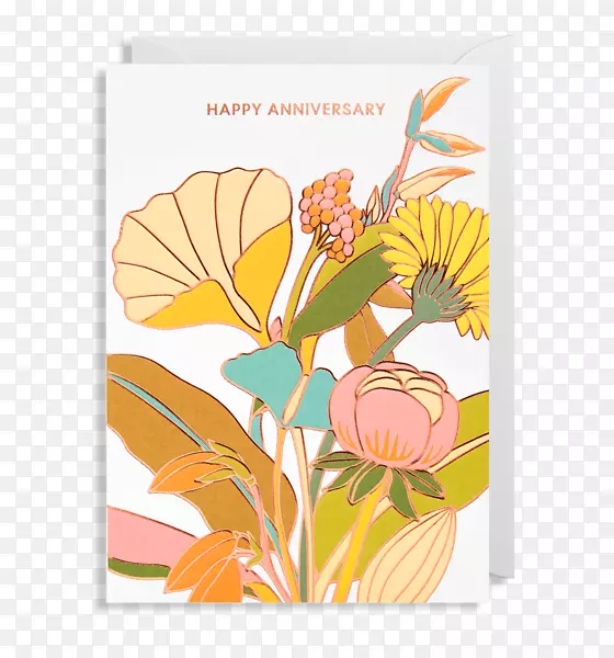 贺卡和便条贺卡生日周年花卉设计.贺卡设计