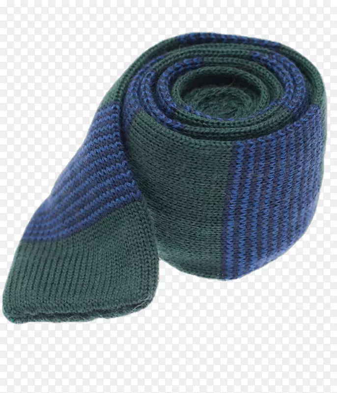 羊毛钴蓝绿松石丝巾.技术条纹