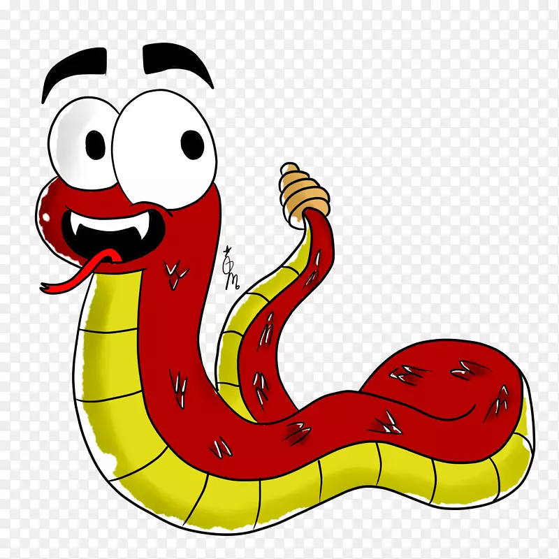 卡通剪贴画-红色蛇